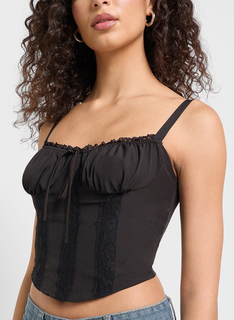 جينجر بلوزة كورست بتفاصيل دانتيل - Image 3